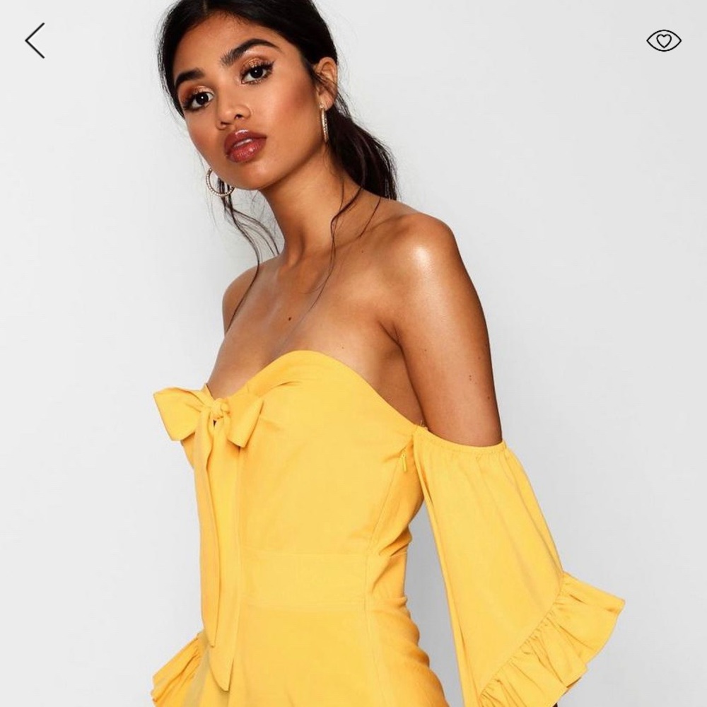 NWT BOOHOO Yellow Skater dress
